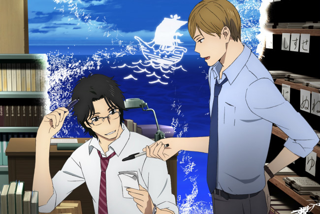 Обои картинки фото аниме, unknown,  другое, парени, взгляд, фон