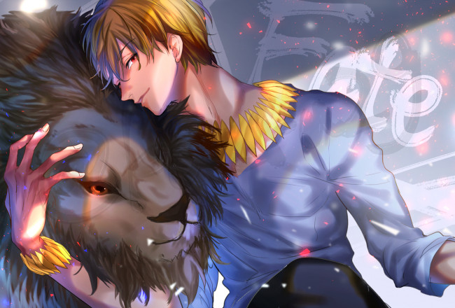 Обои картинки фото аниме, fate, stay night, гильгамеш