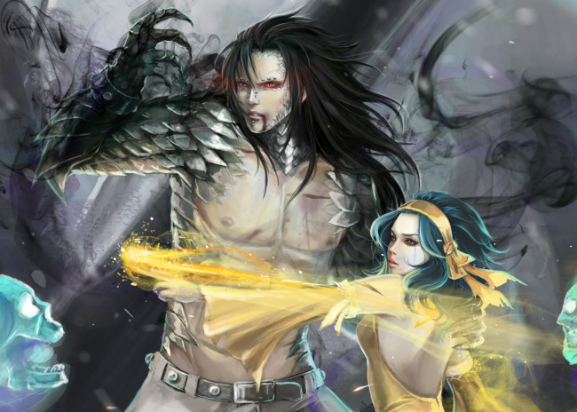 Обои картинки фото аниме, fairy tail, парень, девушка