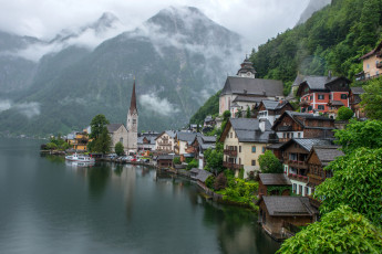 Картинка hallstatt +upper+austria города гальштат+ австрия озеро горы