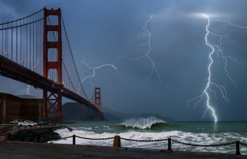 Картинка природа молния +гроза простор