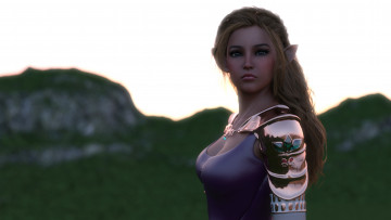 Картинка 3д+графика эльфы+ elves взгляд эльфийка фон