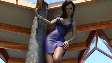 Картинка 3д+графика люди+ people взгляд фон девушка