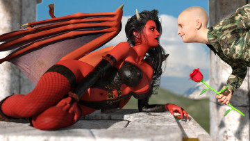 Картинка 3д+графика существа+ creatures фон взгляд девушка