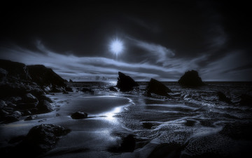 Картинка природа побережье облака камни море