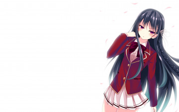 Картинка аниме youkoso+jitsuryoku+shijou+shugi+no+kyoushitsu+e фон взгляд девушка