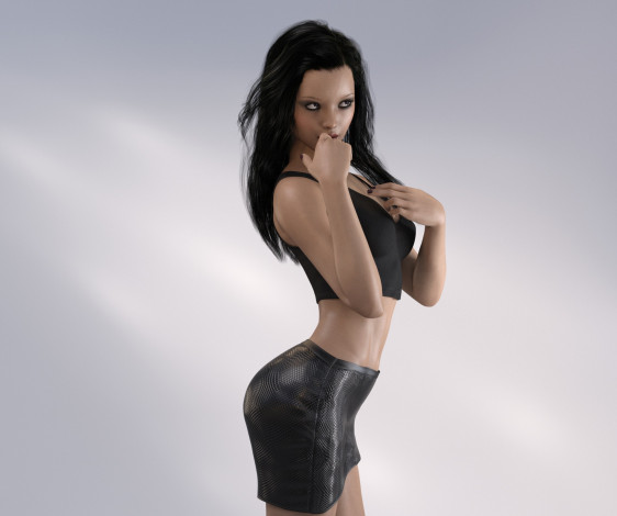 Обои картинки фото 3д графика, люди , people, девушка, взгляд, фон