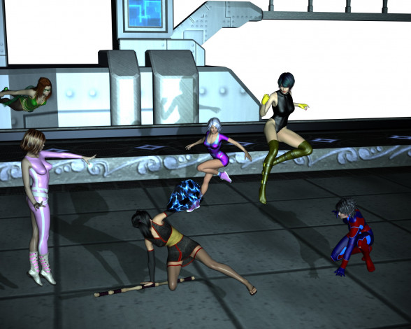 Обои картинки фото 3д графика, фантазия , fantasy, фон, взгляд, девушки