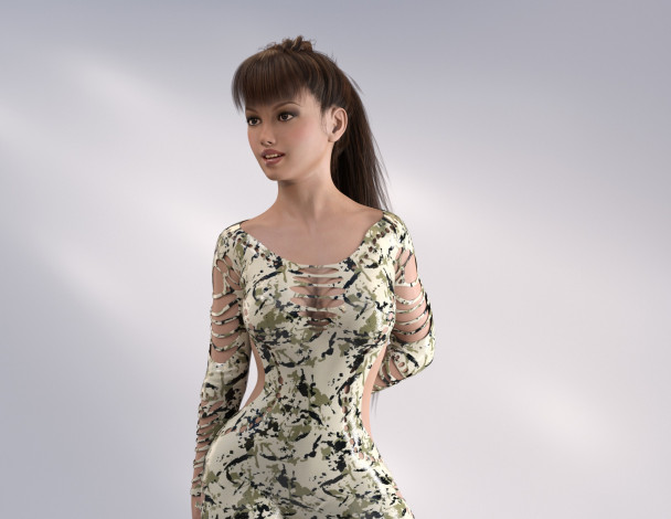 Обои картинки фото 3д графика, люди , people, фон, девушка, взгляд