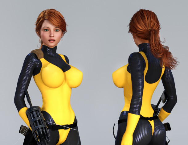 Обои картинки фото 3д графика, люди , people, фон, взгляд, девушка