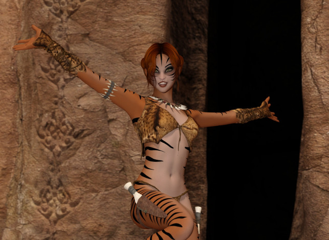 Обои картинки фото 3д графика, существа , creatures, девушка, взгляд, фон