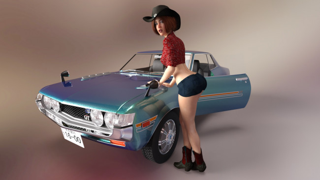 Обои картинки фото 3д графика, люди-авто, мото , people- car ,  moto, фон, взгляд, девушка