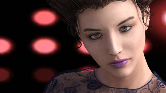 Обои картинки фото 3д графика, портрет , portraits, фон, взгляд, девушка
