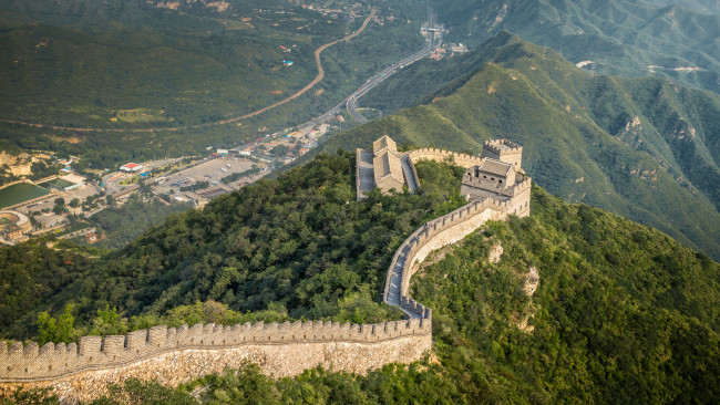Обои картинки фото grande muraille, города, - исторические,  архитектурные памятники, крепость, стена, горы