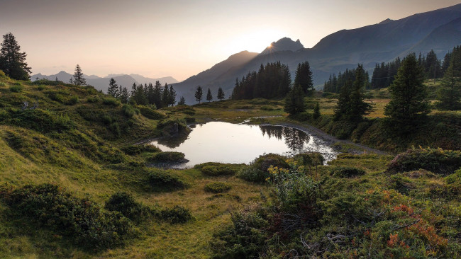 Обои картинки фото природа, реки, озера, долина, озеро, горы