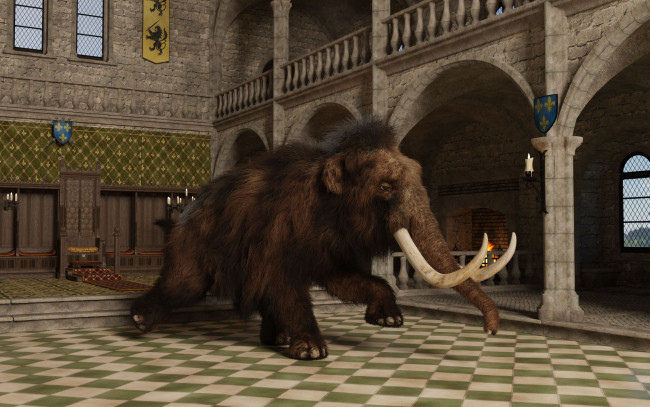 Обои картинки фото 3д графика, животные , animals, мамонт