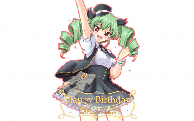 Обои картинки фото аниме, girls und panzer, фон, взгляд, девушка