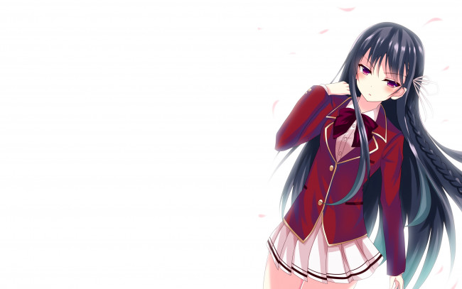 Обои картинки фото аниме, youkoso jitsuryoku shijou shugi no kyoushitsu e, фон, взгляд, девушка