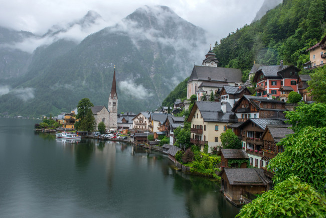 Обои картинки фото hallstatt,  upper austria, города, гальштат , австрия, озеро, горы