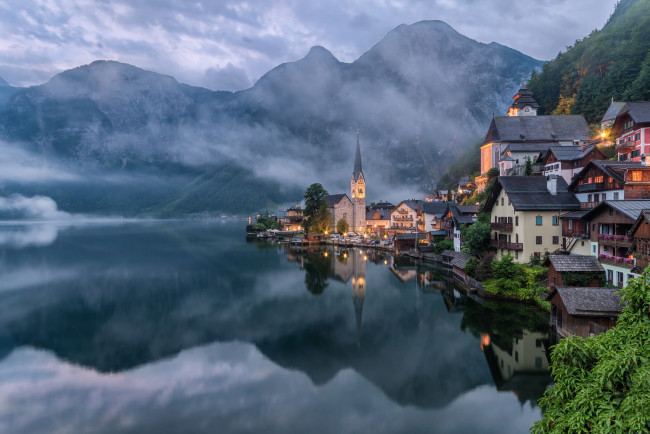 Обои картинки фото hallstatt,  upper austria, города, гальштат , австрия, озеро, горы