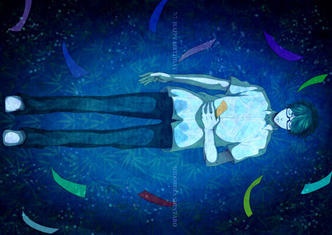 Обои картинки фото аниме, kuroko no baske, midorima, shintarou