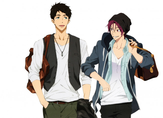 Обои картинки фото аниме, free, sousuke, rin