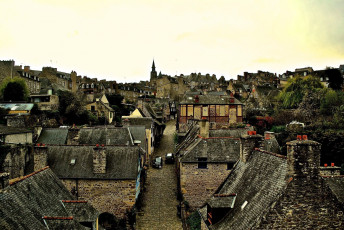 Картинка города крепость+мон-сен-мишель+ франция дома улица