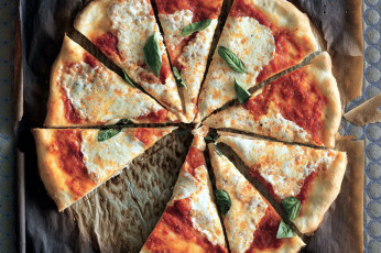 Картинка еда пицца базилик