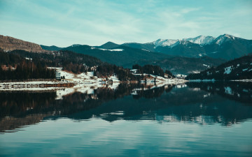 Картинка природа пейзажи лес река горы