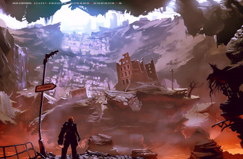 Картинка календари фэнтези 2019 calendar разрушение катастрофа здание человек