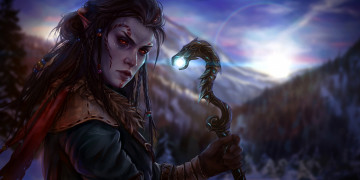 Картинка видео+игры the+elder+scrolls+online посох взгляд фон девушка