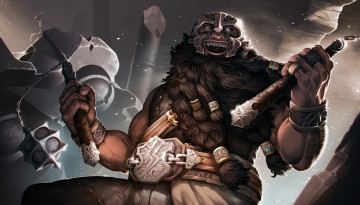 Картинка фэнтези люди борода улыбка фон мужчина