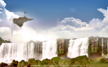 Картинка календари фэнтези 2019 calendar камень природа небо водопад