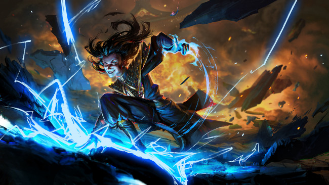 Обои картинки фото фэнтези, маги,  волшебники, магия, улыбка, мужчина, фон