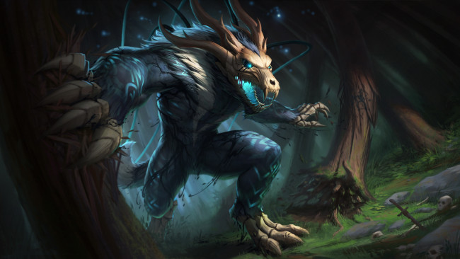 Обои картинки фото видео игры, smite, оскал, фон, существо