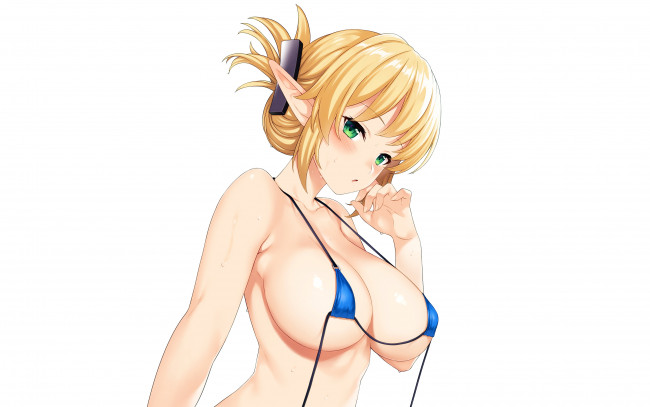 Обои картинки фото аниме, животные,  существа, девушка, взгляд, фон