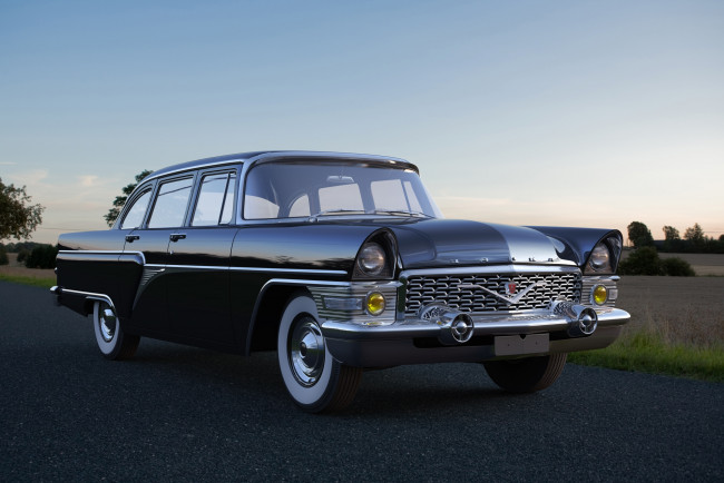 Обои картинки фото газ- 13 чайка, автомобили, газ, автомобиль, чайка, газ-, 13, чёрный, классика, ретро