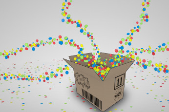 обоя векторная графика, другое , other, коробка, ящик, конфетти