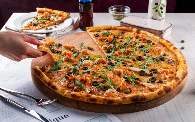 Обои картинки фото еда, пицца