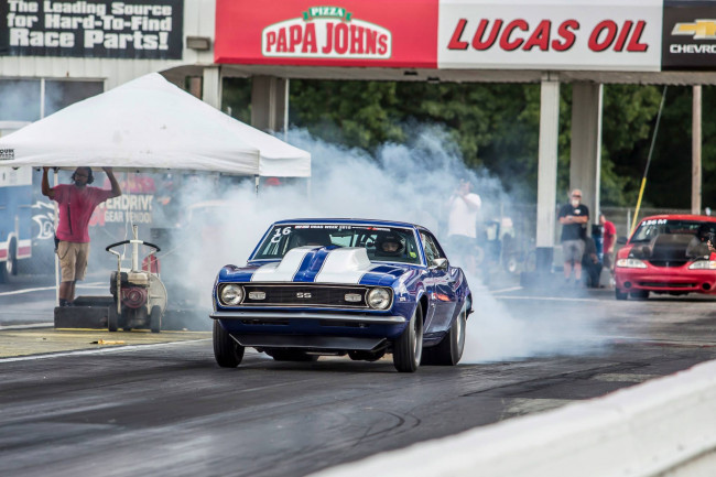 Обои картинки фото спорт, drag racing, 1967, camaro, blue, dragster