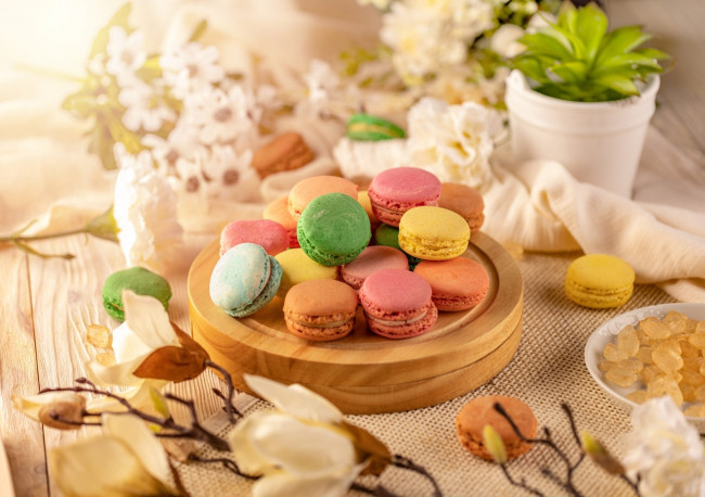 Обои картинки фото еда, макаруны, лакомство, печенье