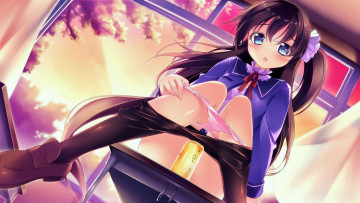 Картинка аниме unknown +другое+ девочка блузка белье банка