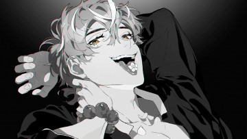 Картинка аниме unknown +другое+ парень язык цветок