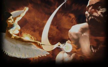 обоя видео игры, age of mythology, боги, сражение