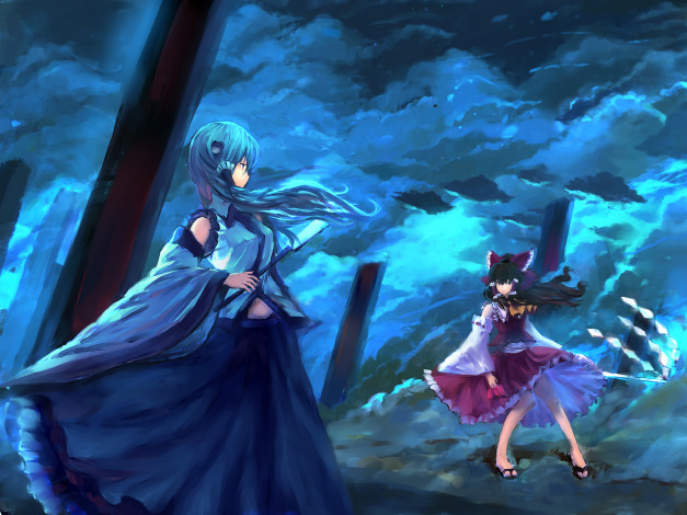 Обои картинки фото аниме, touhou