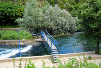 Картинка природа реки озера река мостик