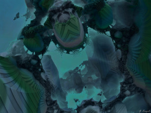 Картинка 3д графика fractal фракталы цвета фон узор