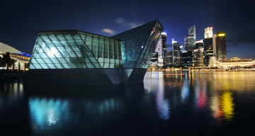 Картинка города сингапур ночь