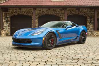 Картинка автомобили chevrolet 2015г синий c7 z06 corvette