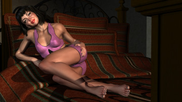 Картинка 3д+графика люди+ people улыбка взгляд девушка